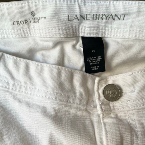 Lane Bryant Crop Genius Fit Women Denim Straight Leg Jeans size 20, White - Picture 9 of 12